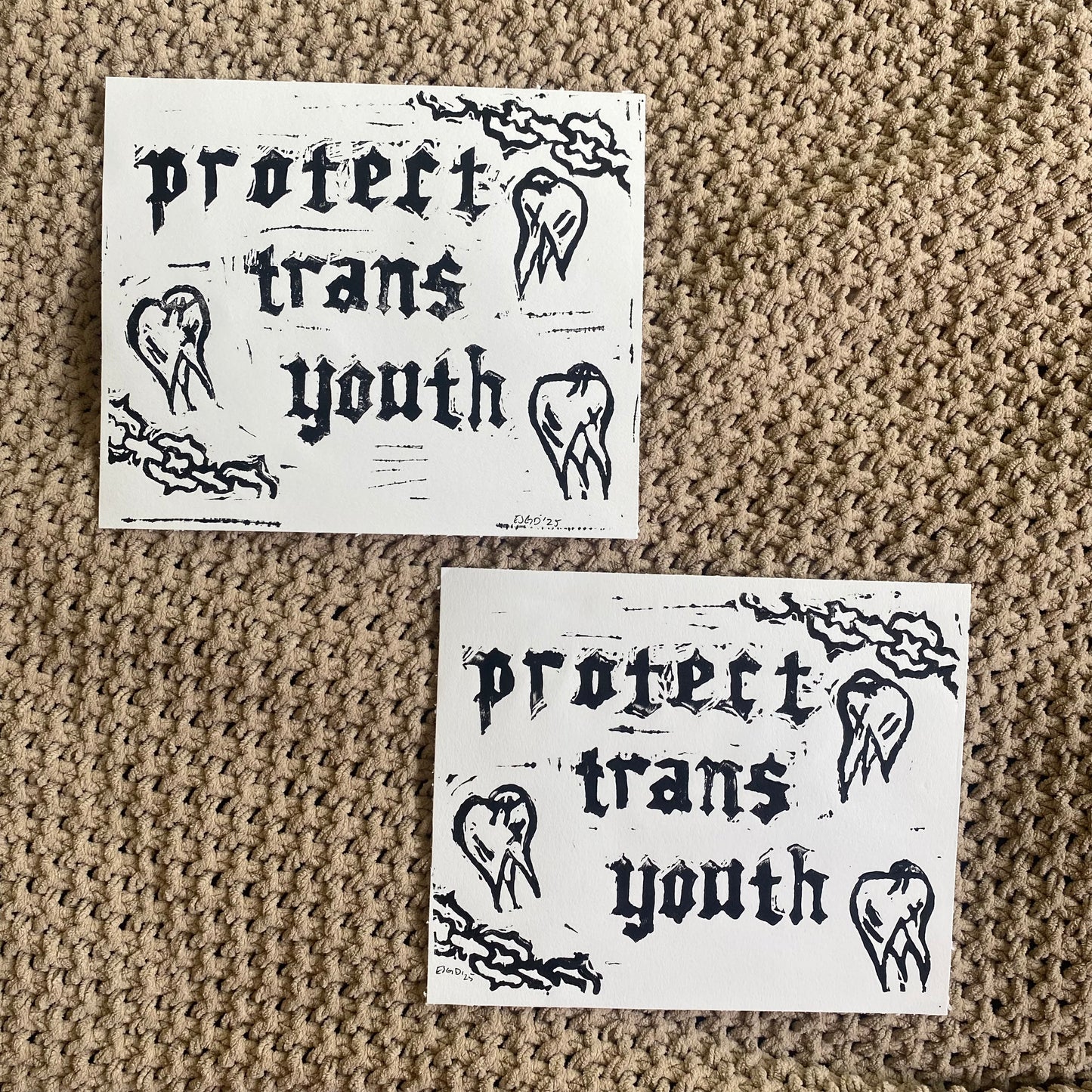 Protect Trans Youth Block Print