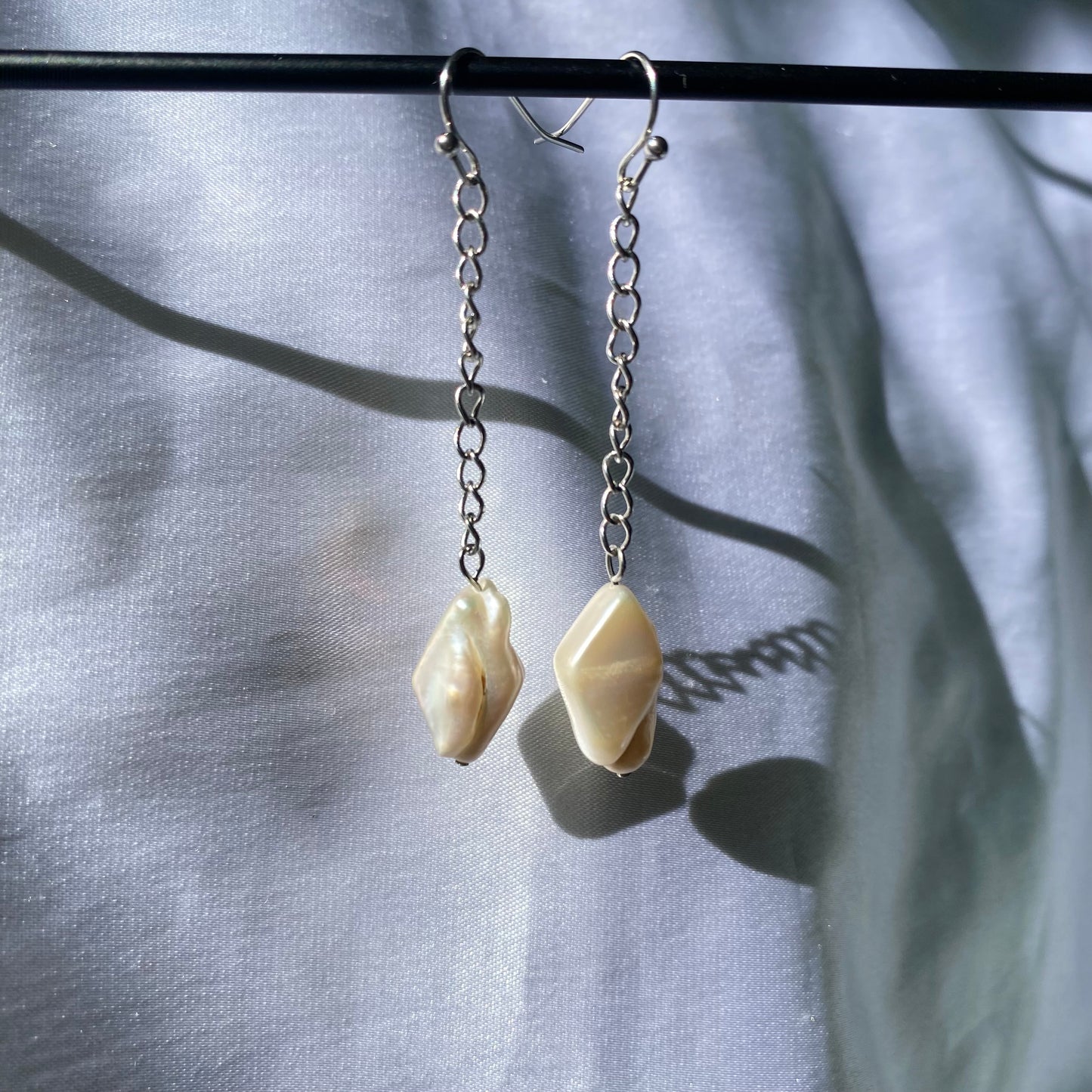 Geo Pearl Drop Earrings