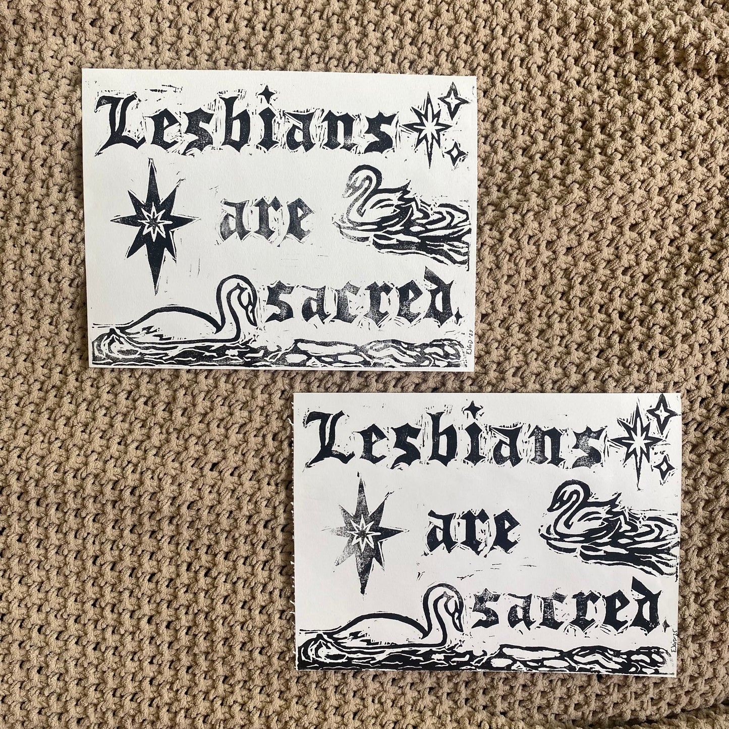 Lesbians are Sacred Block Print