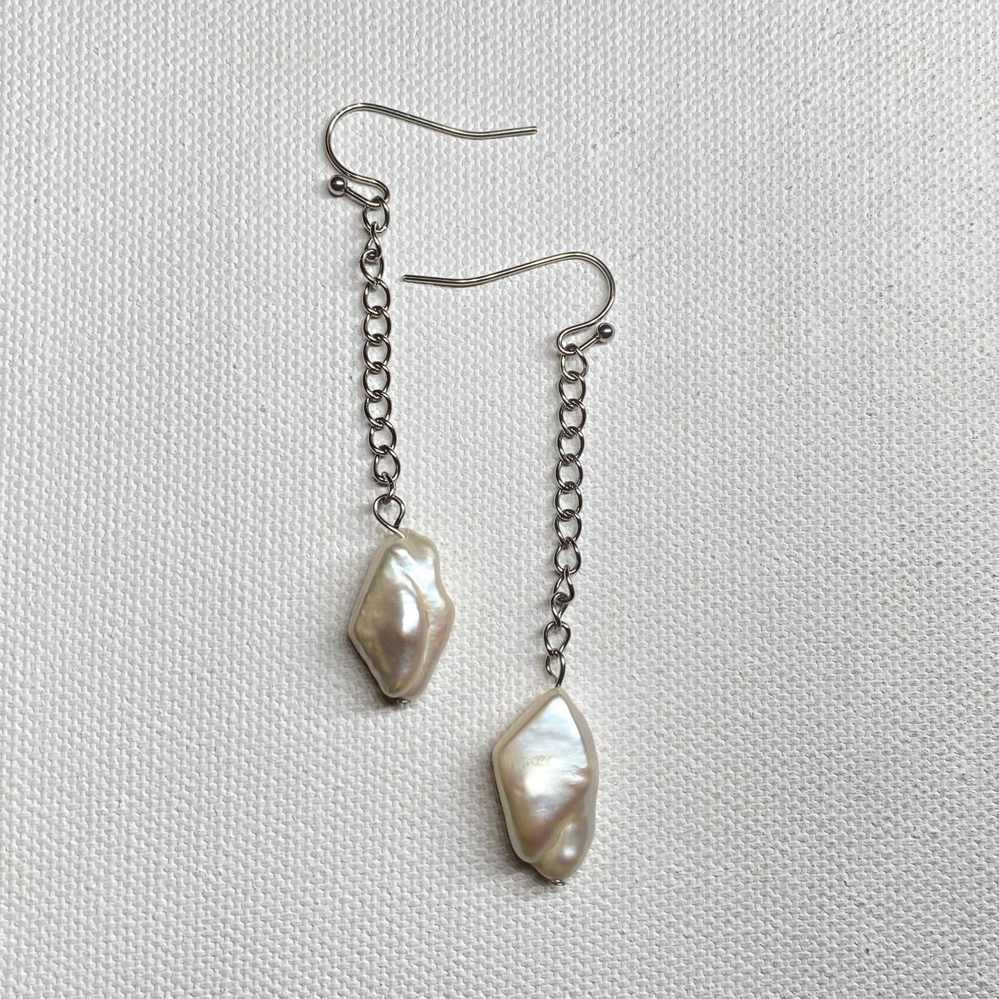 Geo Pearl Drop Earrings