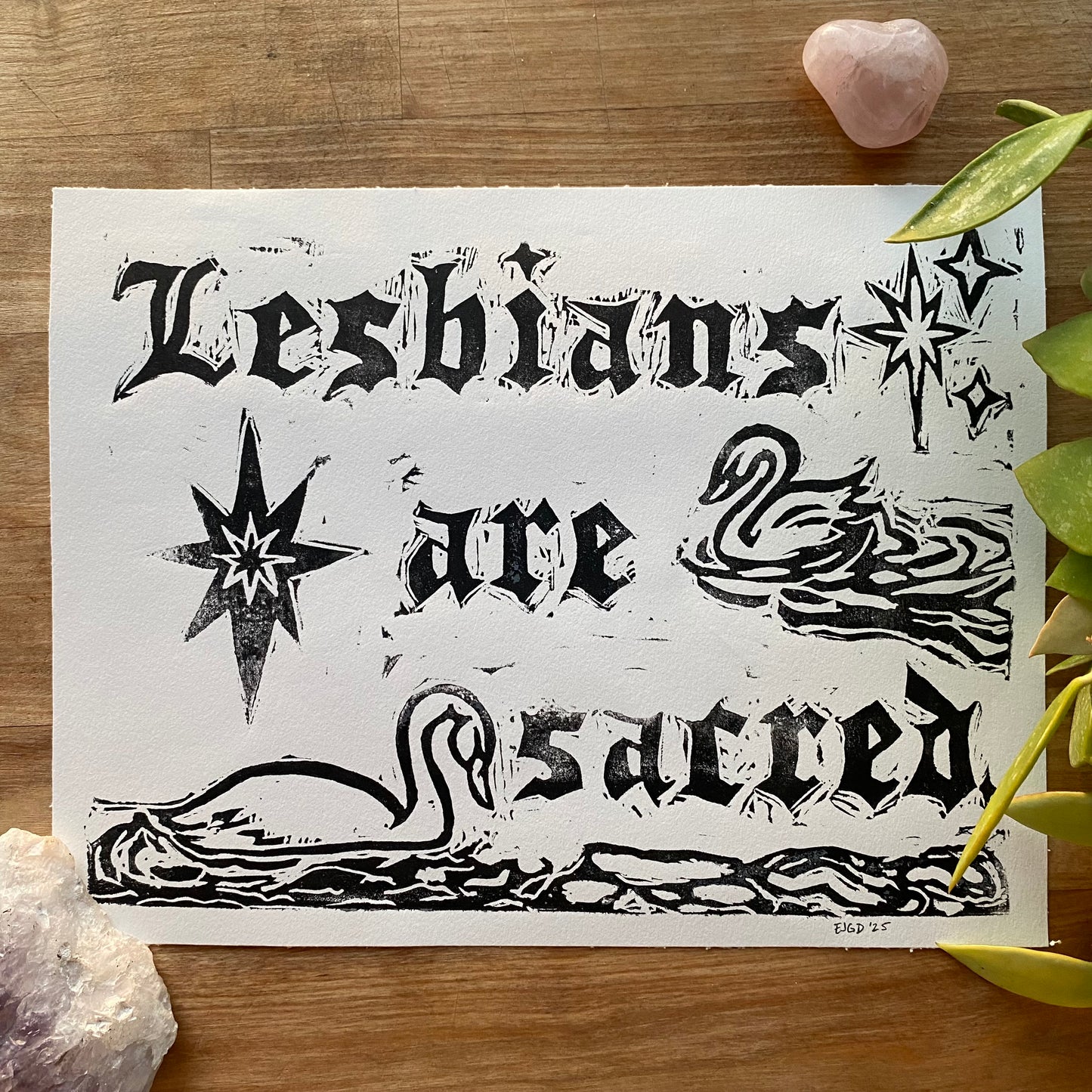 Lesbians are Sacred Block Print