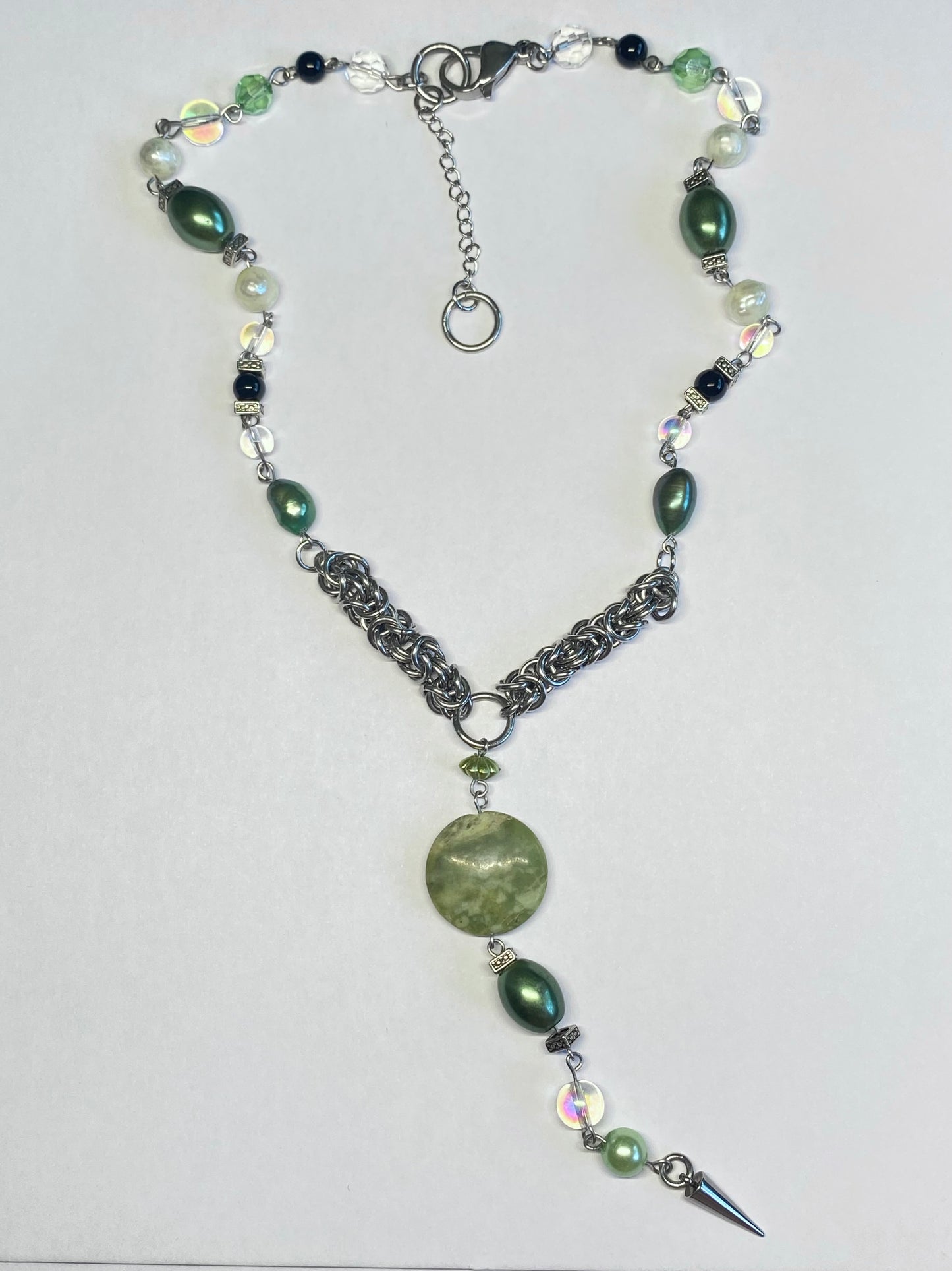 Byzantine Drop Chainmaille Necklace