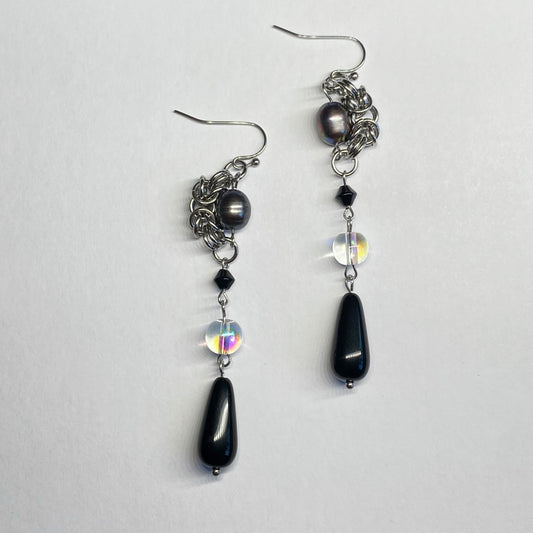 Byzantine Wrapped Pearl Earrings