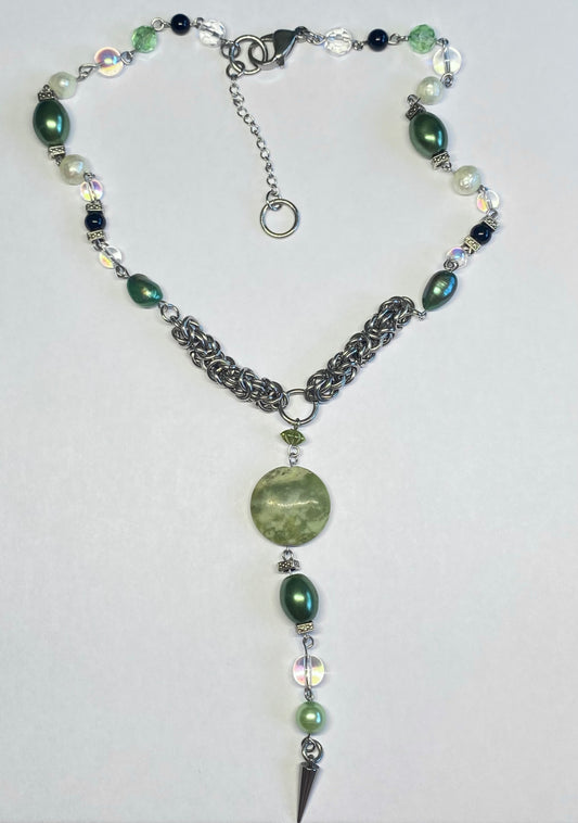 Byzantine Drop Chainmaille Necklace