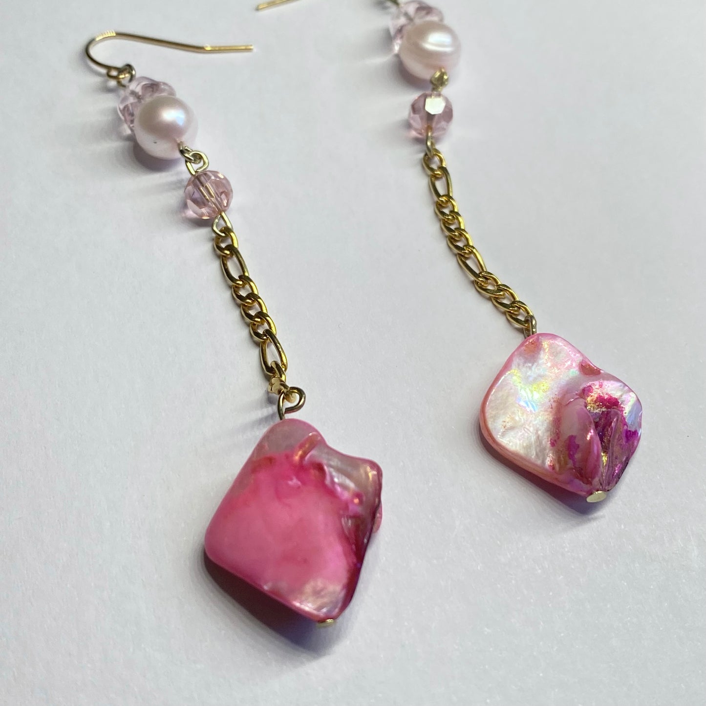 Pink Shell Drop Earrings