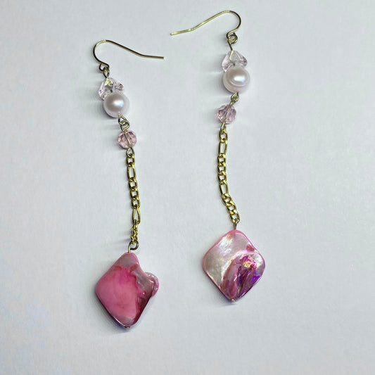 Pink Shell Drop Earrings