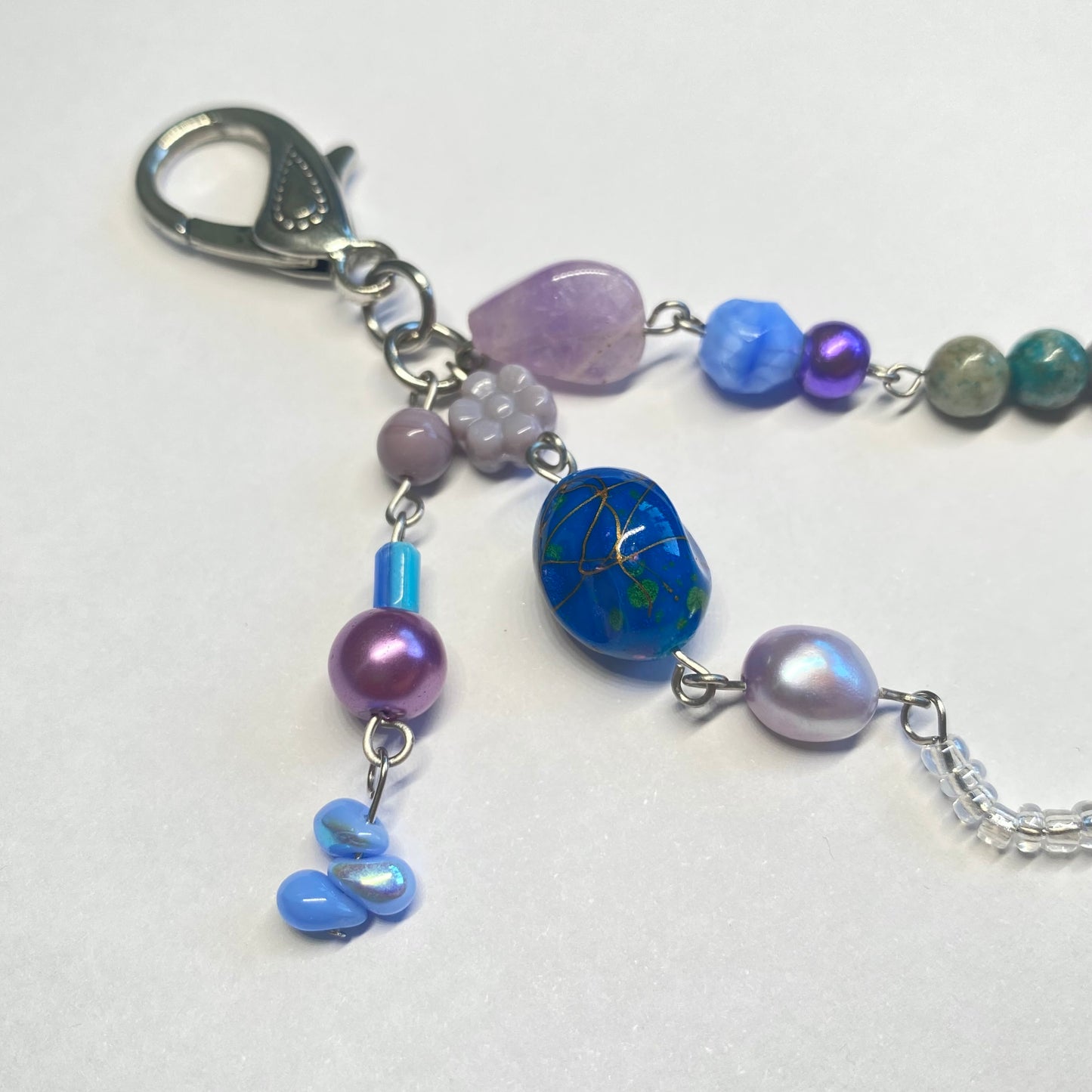 Blueberry Picking Maximalist Bead Keychain