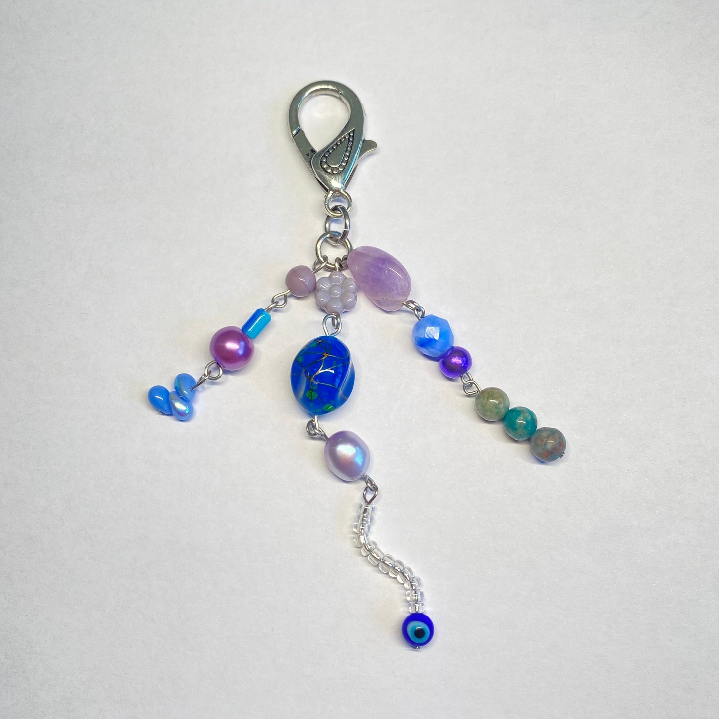 Blueberry Picking Maximalist Bead Keychain