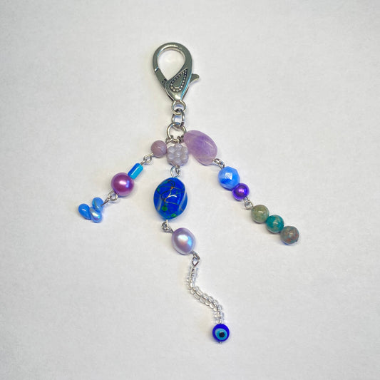 Blueberry Picking Maximalist Bead Keychain