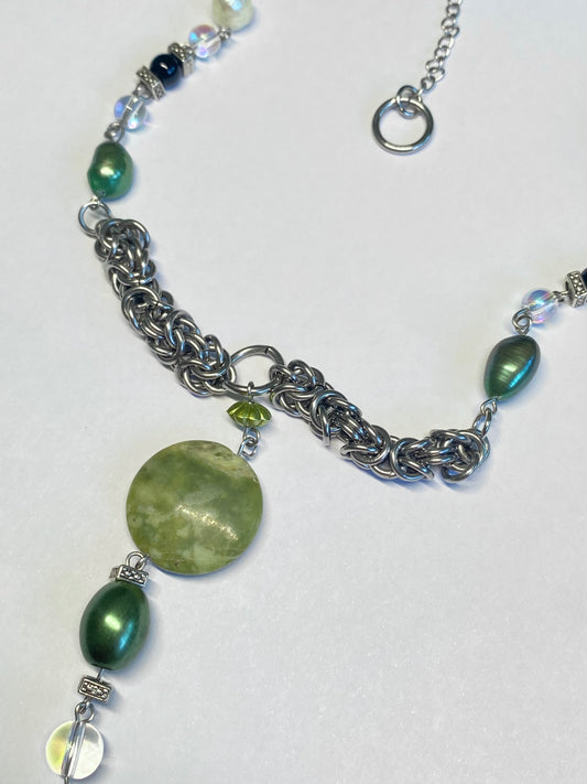 Byzantine Drop Chainmaille Necklace