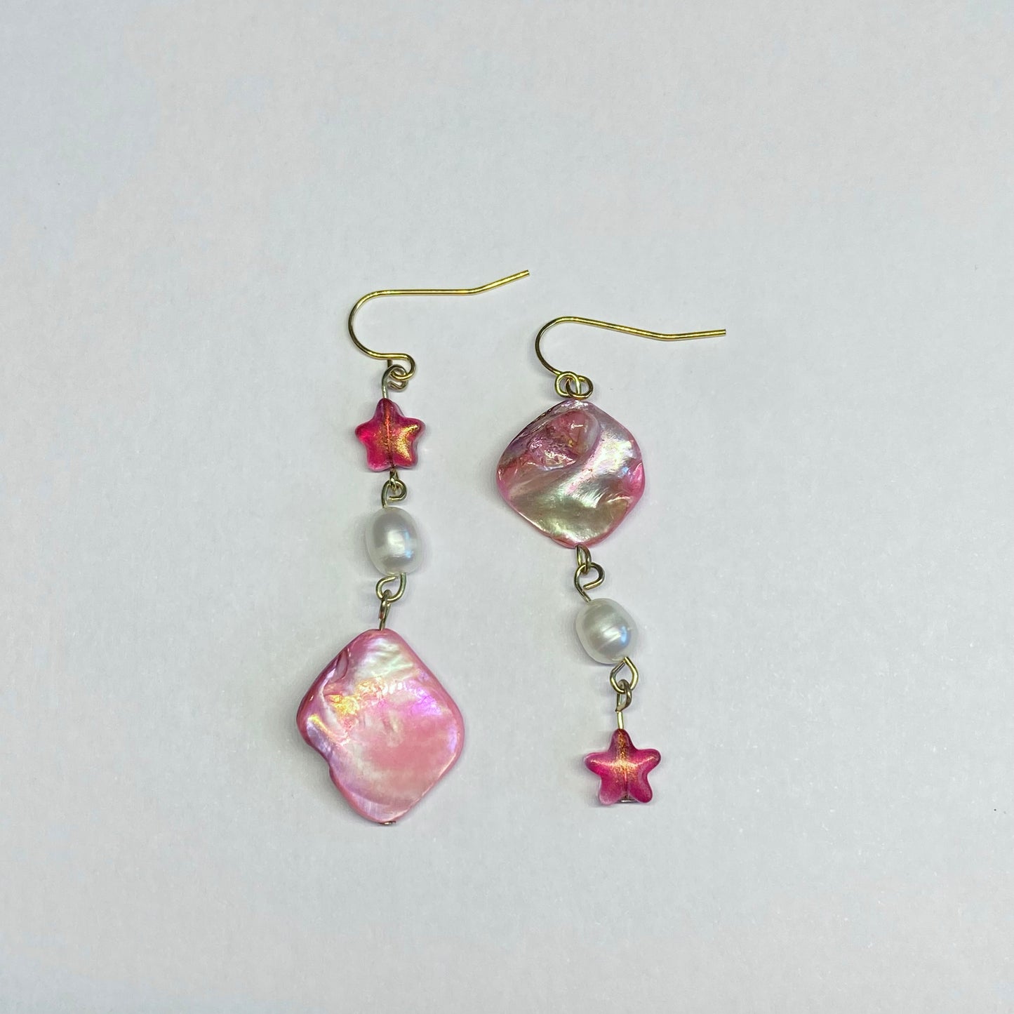 Pink Star Drop Earrings