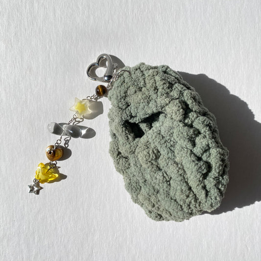 Olive Green Crochet Cocoon Keychain