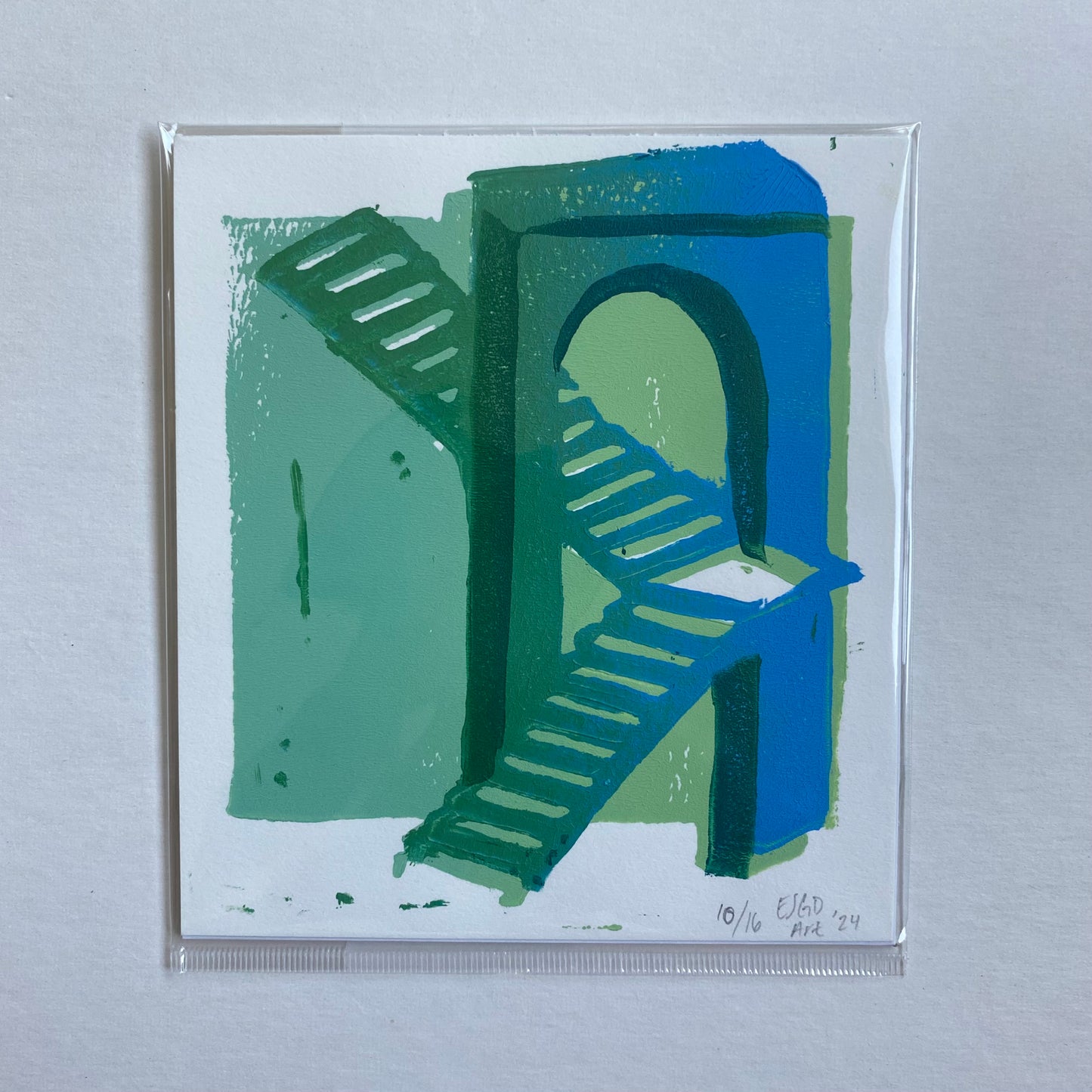 Archway; Limited Run Reduction Prints (Green/Blue Gradient)