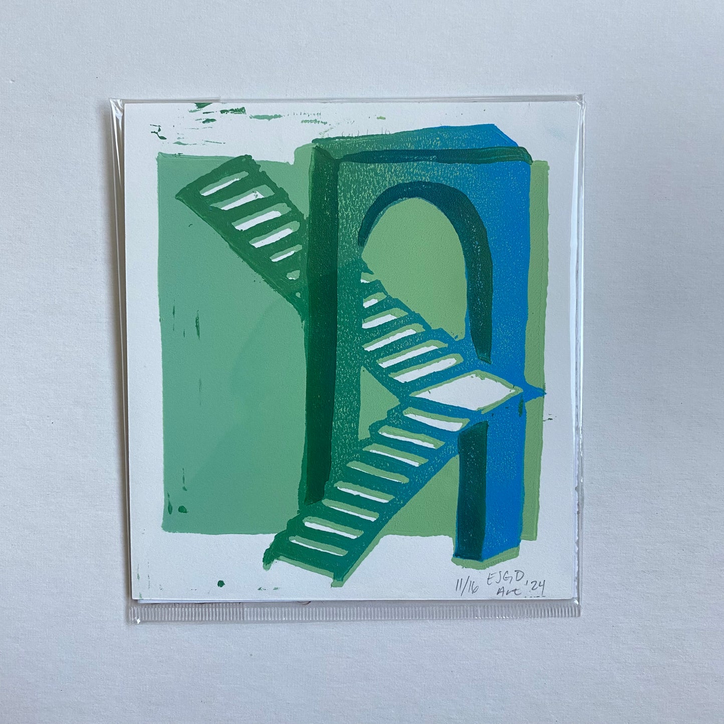 Archway; Limited Run Reduction Prints (Green/Blue Gradient)